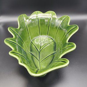 Large Vintage Appolia France Leaf-Shaped Bowl. Like Holly Leaf